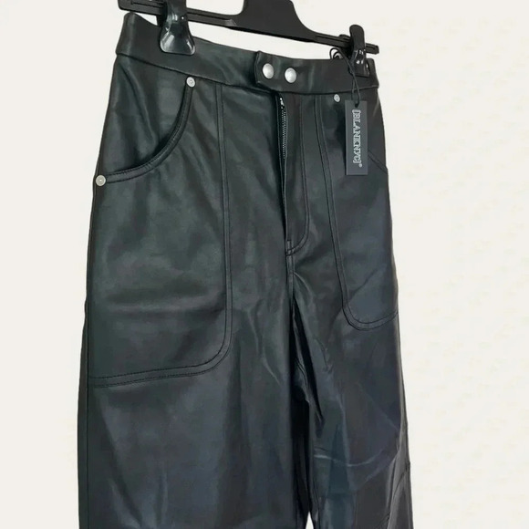 Blank NYC Women's Size 27 The Baxter Vegan Leather Straight Leg Cropped Pants - Picture 8 of 11